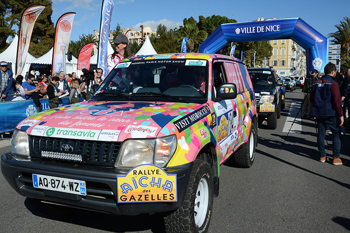 Départ à Nice du Rallye Aïcha des Gazelles