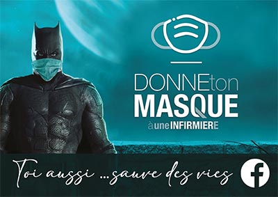 Donne ton masque à une infirmière