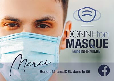 Donne ton masque à une infirmière