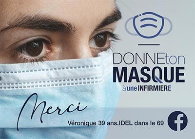 Donne ton masque à une infirmière