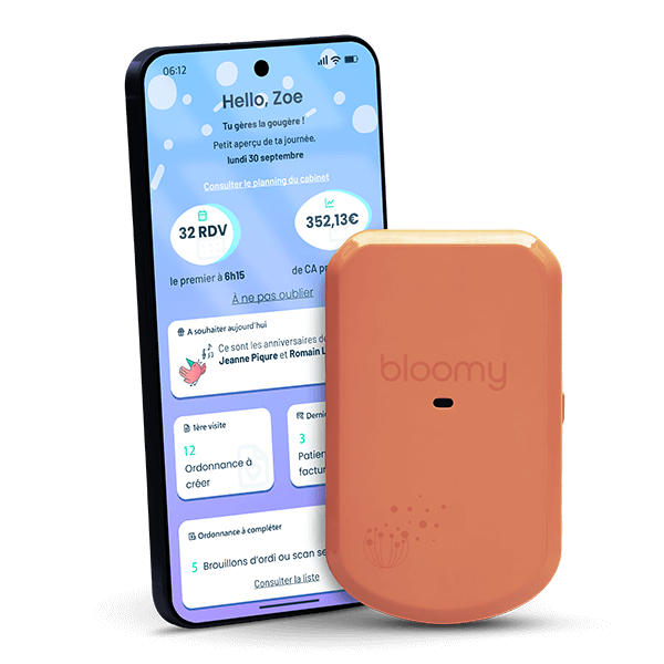 agathe YOU et son nouveau lecteur de carte Vitale Bloomy